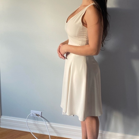 theory white dress Sweetheart Neckline Frill Strap Mini Textured Imported. White Asymmetrical A-Line Dress in